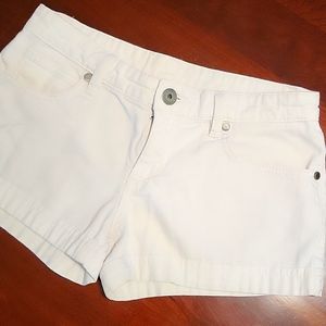 BCBG white denim shorts